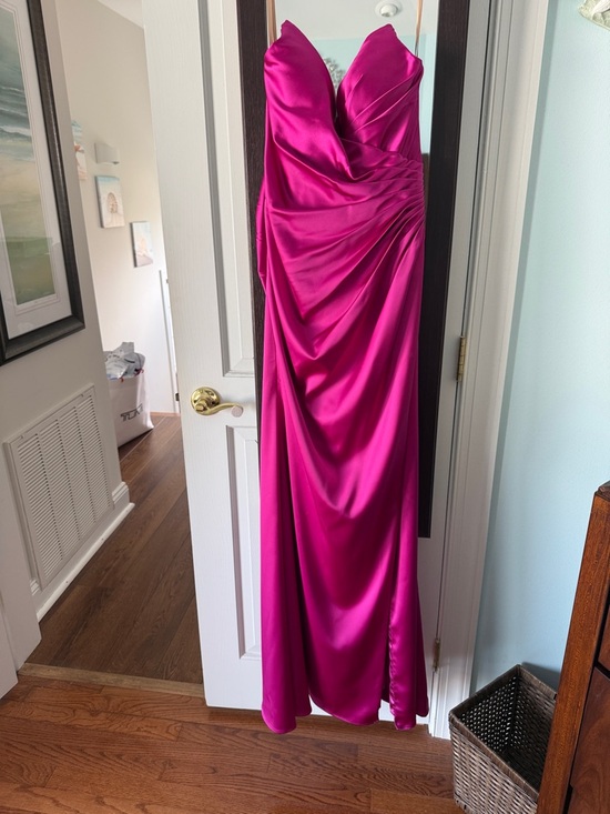 Jovani Dresses & Skirts - Jovani Fuchsia Strapless Satin Evening Gown